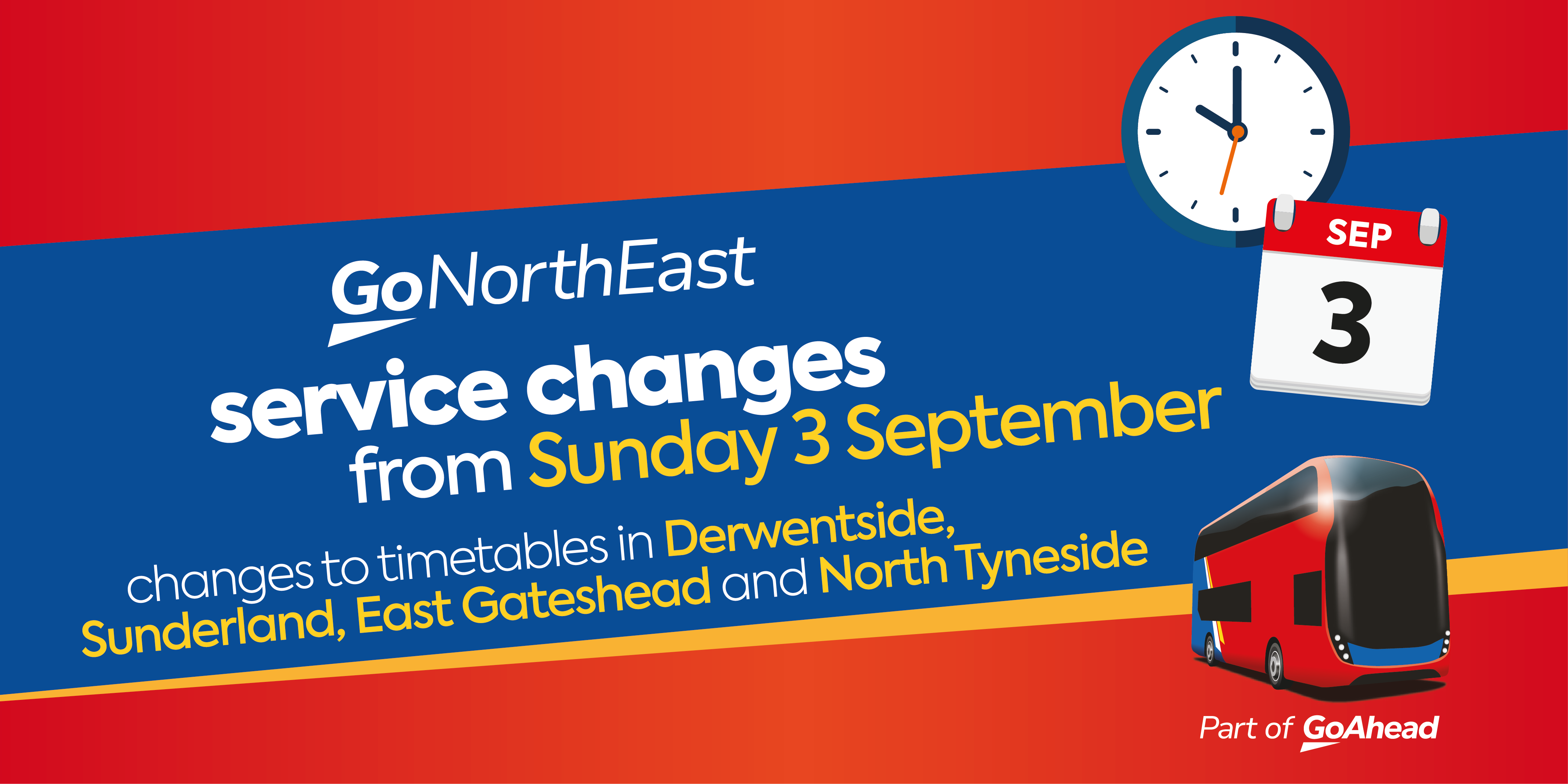 Changes To Services From Sunday 3 September Go North East